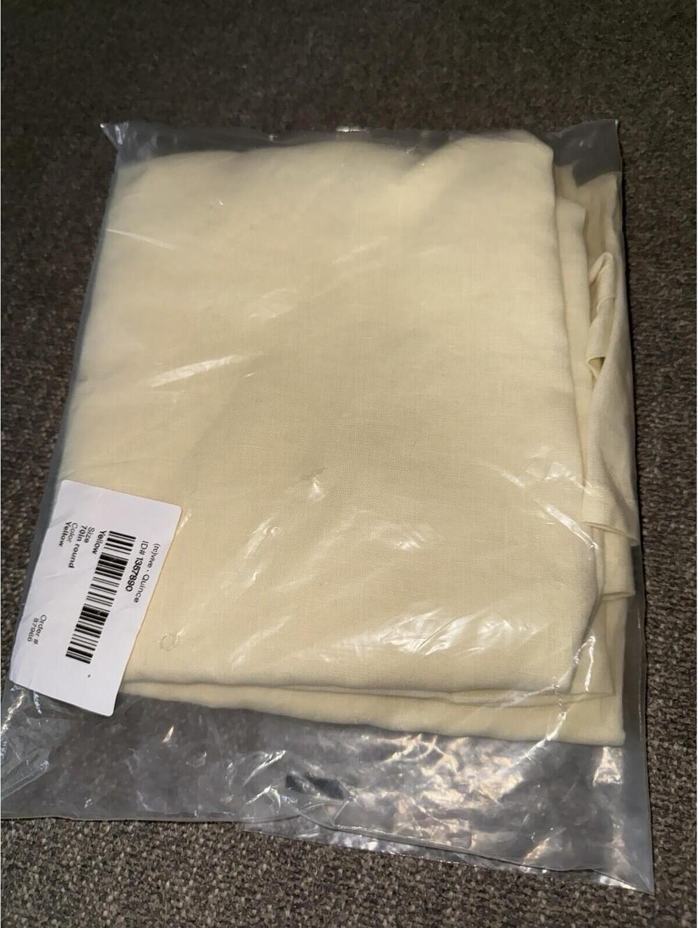 Quince Butter Yellow 70” Round Table Cloth European Linen New Sold Out - Picture 3 of 4